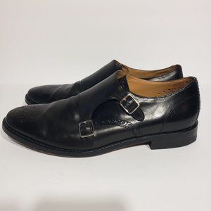 Cole Haan Men's Grand OS size 9 Black Leather Double Monk Loafer Dress Shoes